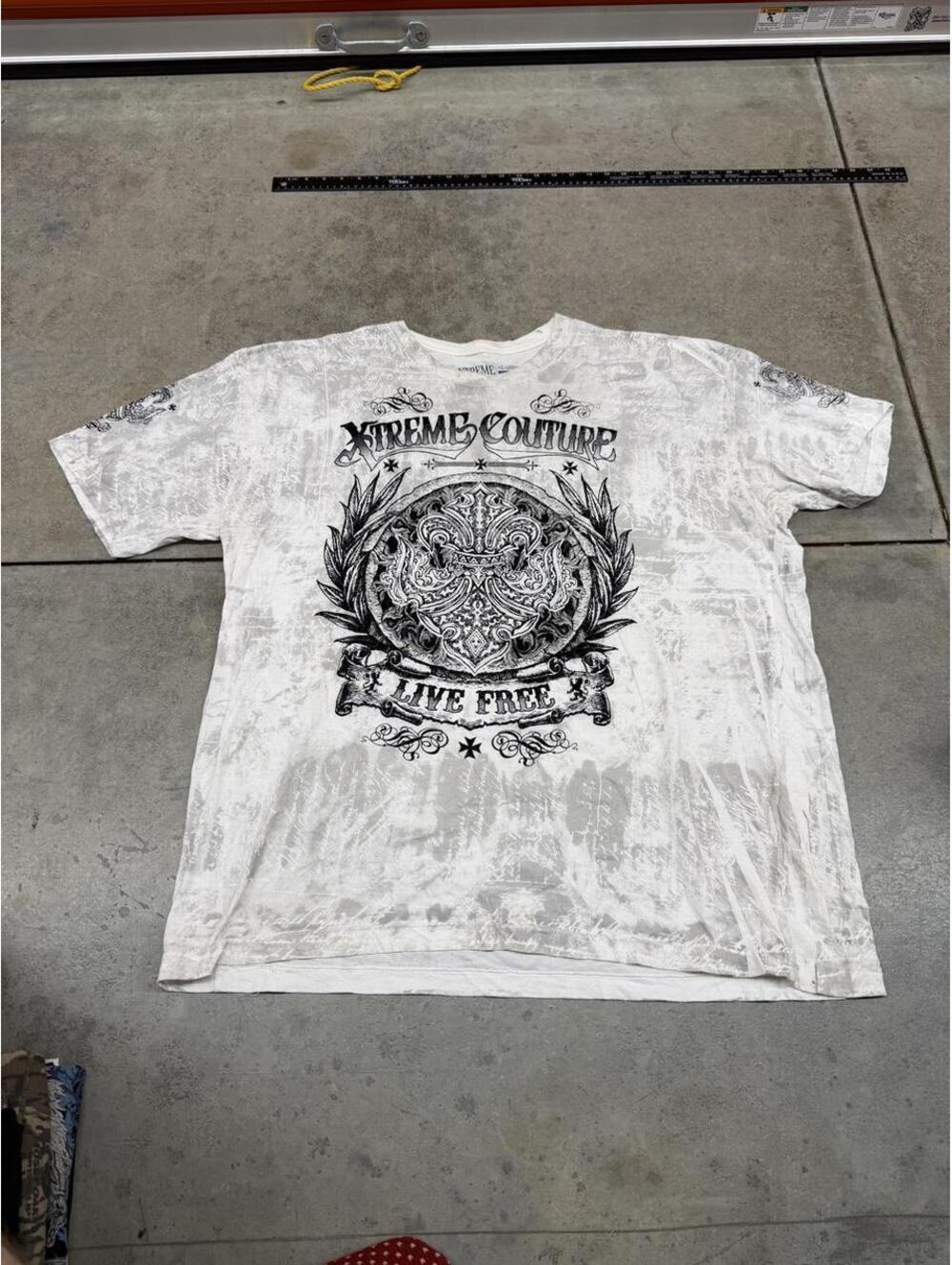 vintage xtreme couture live white spade angel wings white shirt size xxl